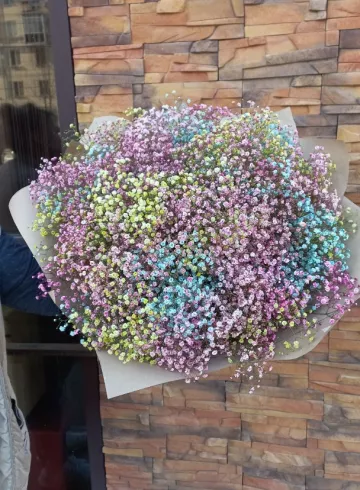 Букет из гипсофилы разнного цвета от интернет-магазина цветов в 